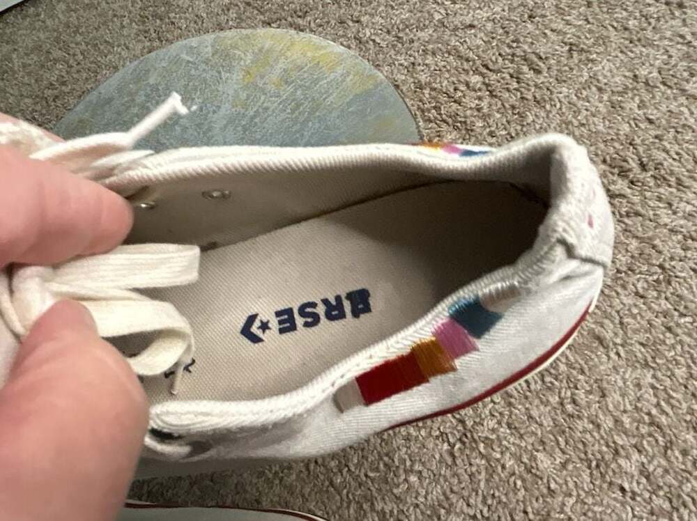 Rainbow embroidered Converse All Star Low TopSneakers - Picture 11 of 13